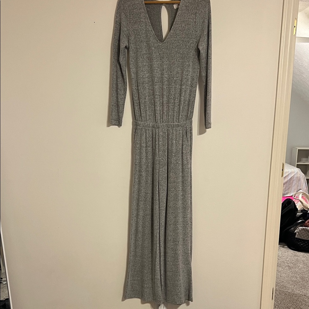 Elegant Gray Long Sleeve Jumpsuit